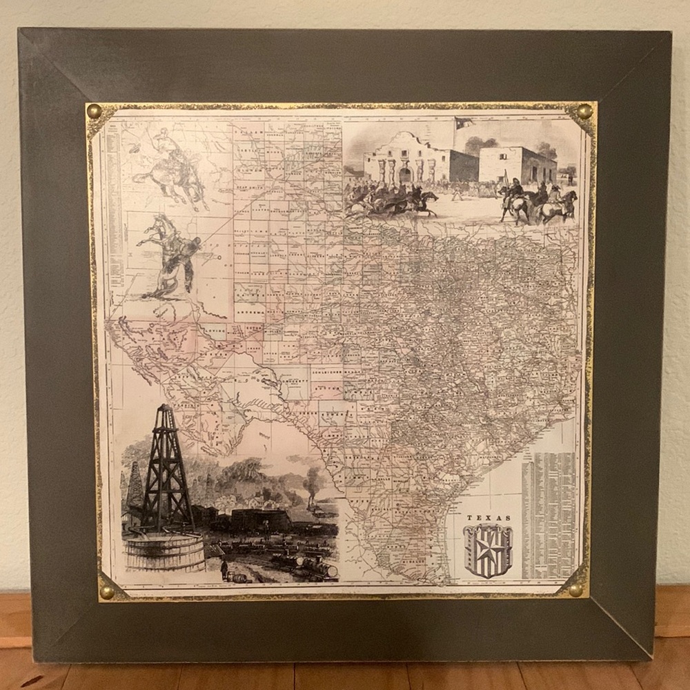Texas map wall decor